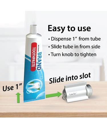 TubeTek Toothpaste Tube Squeezer 2-Pack  Dispenser Roller Wringer for Paint  Lotion  Cream  Glue. Made in USA. Color: Satin Nickel Satin Nickel 2-pack - Buy Online on GoSupps.com