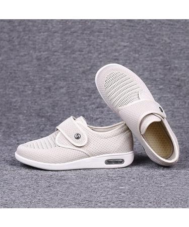 Comfortable Diabetic Shoes for Men and Women - Breathable, Swollen Feet & Edema Support - Size 9.5 Beige - Buy Online on GoSupps.com