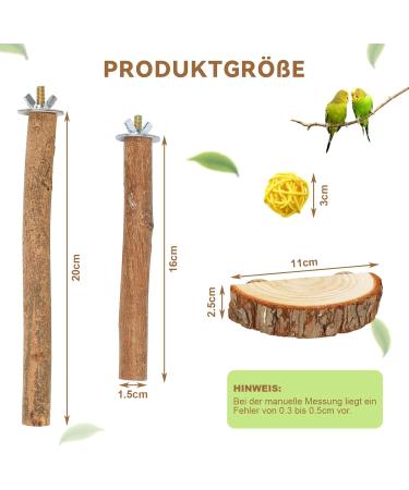 Reyshin 4-Piece Nature Birds Budgie Playground & Nibble Toys | Bird Accessories with 5 Rat Balls for Canaries & Lovebirds - Buy Online on GoSupps.com