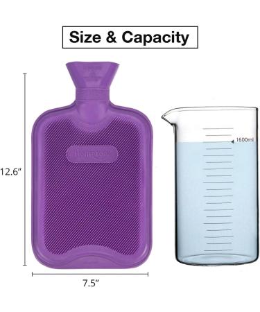 HomeTop Premium 2L Rubber Hot Water Bottle with Cute Unicorn Cover - Mauve Set - Buy Online on GoSupps.com