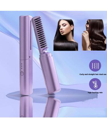 Buy Okngr Portable Cordless Hair Straightening Brush - 3 Temperature Settings Auto-Off Anti-Scald USB C Rechargeable - Perfect for Travel - Purple - Buy Online on GoSupps.com