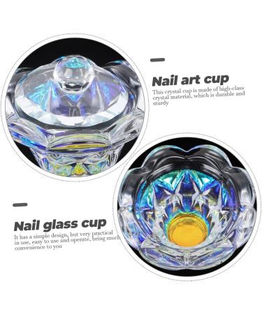 Beaupretty 1Pc nail art crystal cup Nail Crystal Container acrylic nail dish bowl nail crystal bowl nail art glassware clear dappen dishes manicure care tools dip powder nail kit large lotus - Buy Online on GoSupps.com