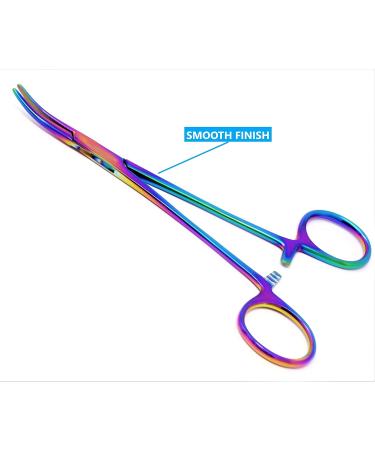 Multi Use Hemostat Forceps Pliers with Stainless Steel Curved Serrated Jaws for Suture Kit Fly Fishing Dogs and Pet Hair - 5.5" Multi-Colour - Buy Online on GoSupps.com
