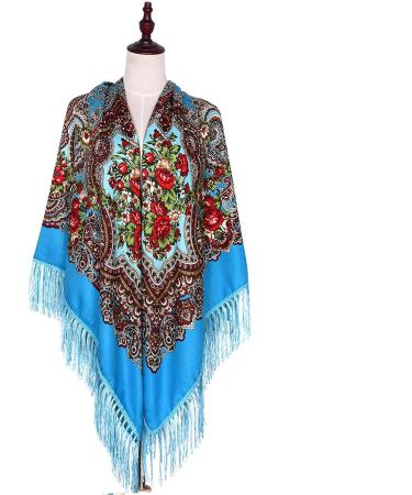 Women's Warm Autumn Triangle Scarf | Cozy Casual Winding Triangular Scarf in Sky Blue - Buy Online on GoSupps.com