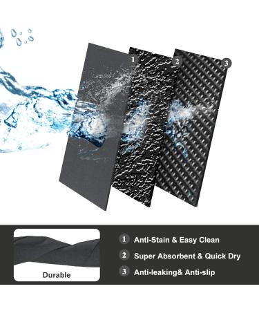 Mavicen Pet Feeding Mat 30x50cm | Super Absorbent & Anti-Slip | Easy to Clean | Dark Gray Paw Pattern - Buy Online on GoSupps.com