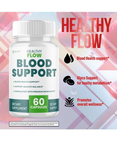 (2 Pack) Healthy Flow Blood Support Capsules Official Healthy Flow Blood Support Pills with All Natural Ingredients Advanced Formula Supplement with Premium Vitamins for Men & Women (120 Capsules) - Buy Online on GoSupps.com