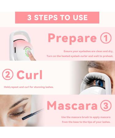 KIARYUOLL Electric Heated Eyelash Curler Kit Hot Lash Therapy Professional Eyelash Tools Battery Powered Lash Lifter Rechargeable Clamp for Various Eye Types Gift Plastic Material (Colour Pink) Rose Blossom-pink - Buy Online on GoSupps.com