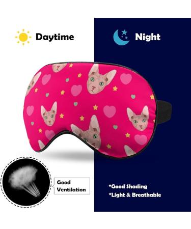 Love Sphynx Cat Face Sleep Mask - Adjustable Strap Blindfold for Sleeping and Travel - Buy Online on GoSupps.com