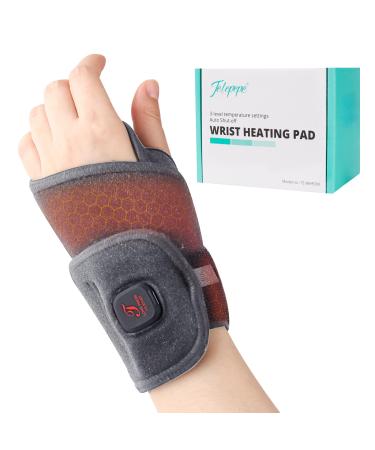 Wrist Heating Pad Cordless Hand Wrap Brace 3 Heat Levels Carpal Tunnel Relief Heating Pad Hand Brace for Arthritis Pain and Support 3000mAh Gifts for Family Travel(Grey)