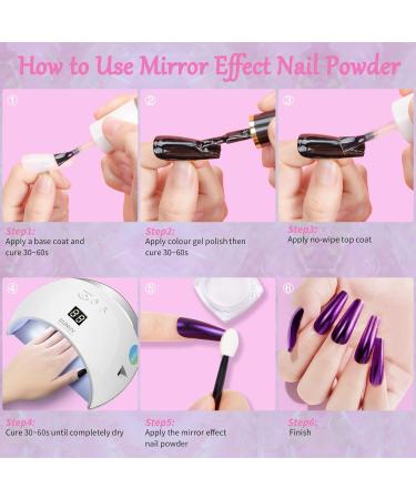 Kiiwah 6 Jar Nail Art Chrome Nail Powder Set Pearl Shell Nail Glitter Powder Mirror Effect for Nail Art Design Decoration - Buy Online on GoSupps.com