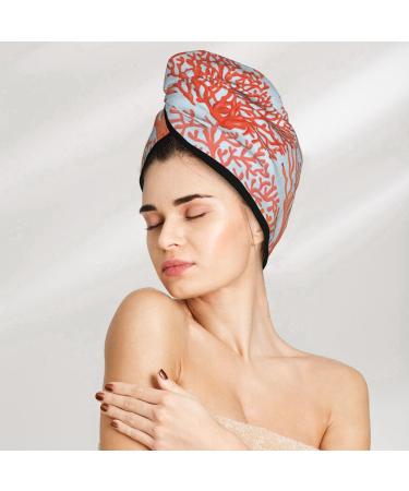 Corals Microfiber Hair Towel | Soft Super Absorbent Hair Wrap for Women | Quick Dry Coral Velvet Cap for Long Curly & Thick Hair - Buy Online on GoSupps.com