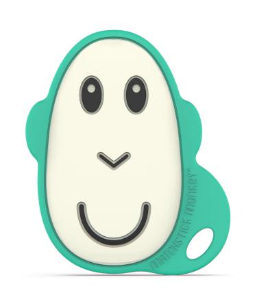 Matchstick Monkey Flat Face Teether Antimicrobial Silicone Teether/Teething Aid Flat/BPA-Free/3 Months+/Monkey Green