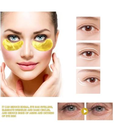24k Gold Under Eye Patches - 60 Pcs Anti-Aging Eye Gels with Collagen & Hyaluronic Acid for Dark Circles Puffiness & Wrinkles - International Shipping Available - Buy Online on GoSupps.com