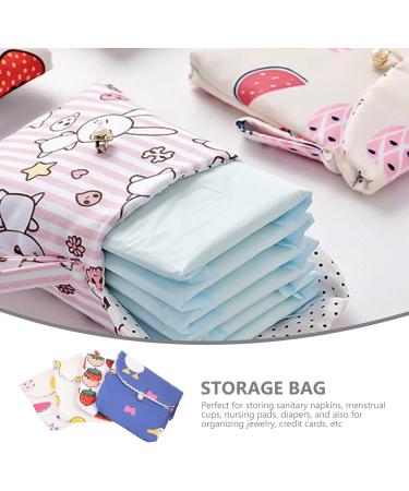 Nuobesty 4PC Mini Wet Bags - Reusable Cotton Breast Pads & Menstrual Sanitary Napkin Bags for Moms | Cartoon Design - Buy Online on GoSupps.com