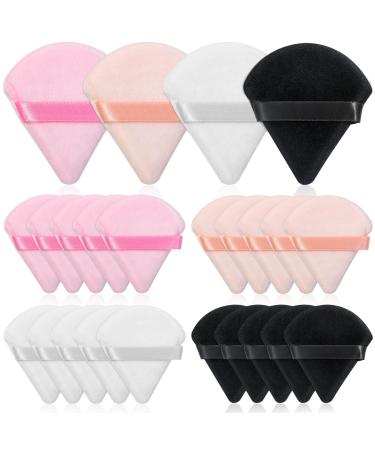 20pcs Triangle Powder Puff, Setting Powder Puff for Make Up, Face Puff Pads for Loose Powder and Press Powder, Makeup Sponge Powder Applicator for Face and Eye Multicolors