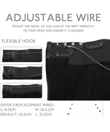 WENNALIFE Wire Hair Extensions 16 inch 95g Jet Black Human Hair Extensions Real Hair Extensions Invisible Fish Line Remy Hair Extensions Secret Wire Hair Extension 16 Inch-95g #1 Jet Black - Buy Online on GoSupps.com