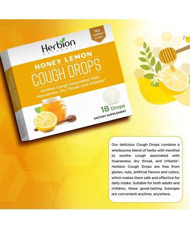 Herbion Naturals Honey Lemon Cough Drops - Soothes Cough (18 Drops) | All-Natural Dietary Supplement for Adults & Kids 6+ - Buy Online on GoSupps.com