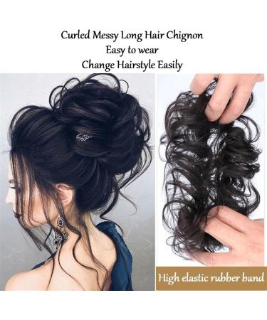 Messy Bun Hair Piece for Women Messy Bun Hair Piece Tousled Updo with Tendrils Hair Bun Extensions Elastic Wavy Curly Hair Ponytail Hairpieces Hair Scrunchies for Women Fake Hair Accessories for Wo Am41-103 - Buy Online on GoSupps.com