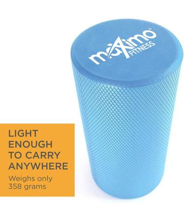 Maximo Fitness 18 x 6 High Density Foam Roller for Trigger Point Massage | Muscle & Back Roller for Yoga, Pilates & Physical Therapy | Blue - Buy Online on GoSupps.com