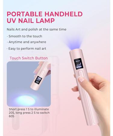 Portable Electric Nail Drill - 35000RPM Cordless Nail Drill with Mini UV Lamp - Rechargeable Professional Nail Tool for Home & Salon - Pink - Buy Online on GoSupps.com
