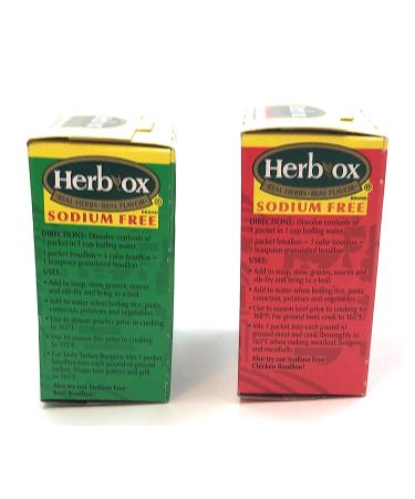 Herb-Ox Sodium Free Bouillon Bundle - Beef and Chicken - 16 Packets Assortment - Buy Online on GoSupps.com