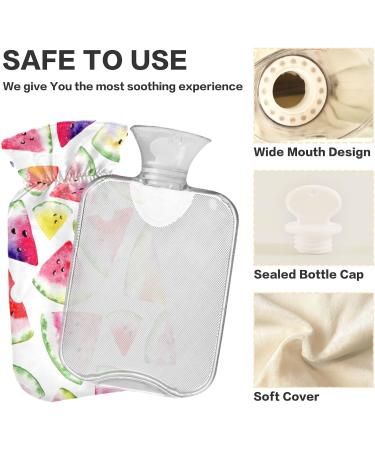 NAANLE Colorful Watermelon Heat Bottle - 1L Transparent Hot Water Bottle for Pain Relief Bed Hand & Feet - Perfect for Heat & Cold Therapy - Buy Online on GoSupps.com