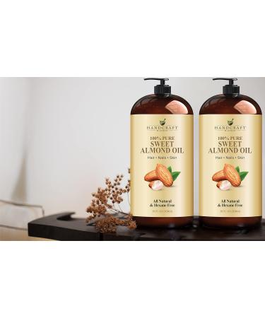 Premium 100% Pure Sweet Almond Oil - 828 ml - Therapeutic Grade for Skin and Hair - Aromatherapy Carrier Oil - Buy Online on GoSupps.com