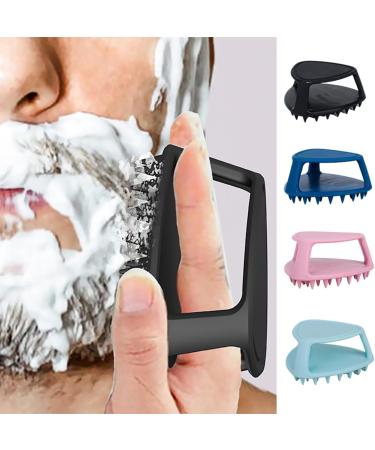Silicone Face Scrubber Face Exfoliator Cleansing Brush Face Brush with Handle for Men and Women Hair Cleaning Tool Washing Brush Pink - Buy Online on GoSupps.com