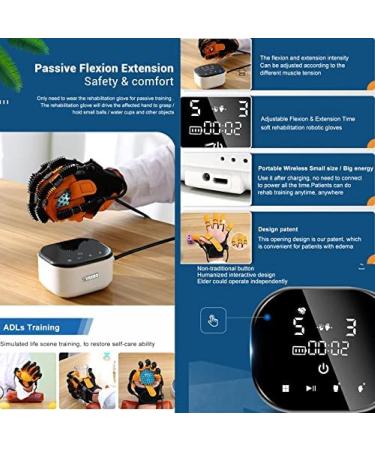 Upgraded Rehabilitation Robot Gloves Automatic Finger Rehab Training Orthotics Finger Trainer for Adults/Teenager Intensity Can Be Adjusted Mobile Phone Can Record Data Synchronously LefthandXL  - Buy Online on GoSupps.com