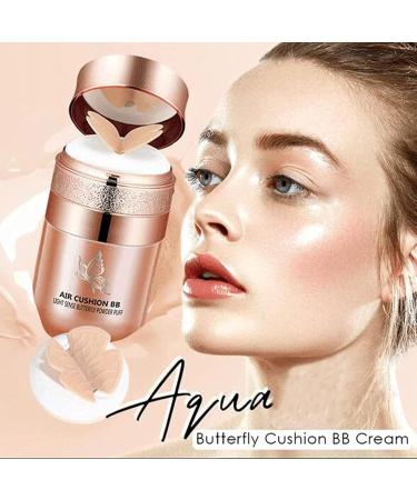 Butterfly Cushion Bb Cream Butterfly Air Cushion Powder Puff Bb Cream Moisturizing Concealer Makeup Base Bb Liquid Foundation Effectively Cover Skin Blemishes (#02) - Buy Online on GoSupps.com