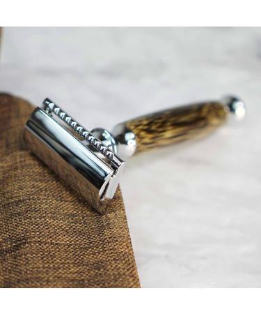 Bamboozy Safety Razor with Stand & 20 Blades | Eco-Friendly Double Edge Razor for Men & Women | Zero Waste Shaving Solution - Buy Online on GoSupps.com