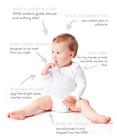 Moonjax Silicone Baby Teething Toy - CPSIA Certified, Made in USA | Dishwasher, Sterilizer, Freezer Safe for Newborns, Infants, Toddlers - Buy Online on GoSupps.com