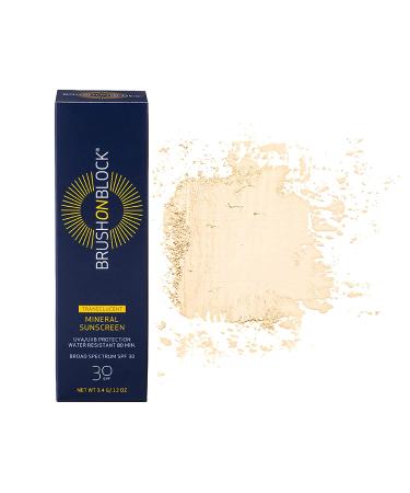 Brush on Block SPF 30 Mineral Powder Sunscreen Kit | Translucent Brush with 2 Eco-Friendly Refills - Buy Online on GoSupps.com