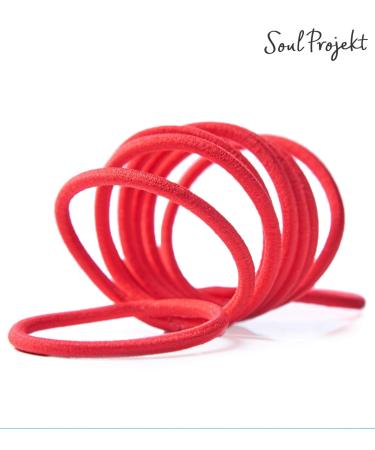 Soul Project Red Hair Ties - 100 Pcs 4mm Elastic No Metal Bands for All Hair Types Perfect for Braids Ponytails Buns - Ideal for School Work & Gym - Buy Online on GoSupps.com
