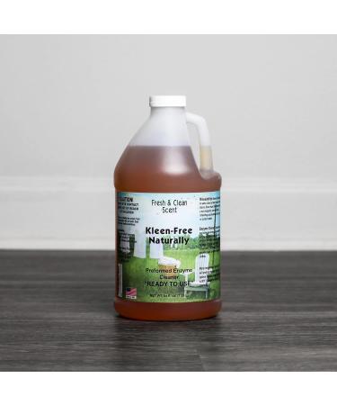 Kleen-Free Naturally Preformed Enzyme Cleaner - Multi-Purpose Enzyme Solution for Laundry & More - Ready-to-Use 64oz - Fresh Scent - Buy Online on GoSupps.com