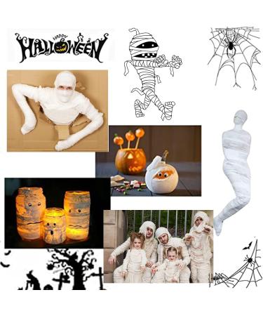 Halloween White Bandage Mummy Wrap - Self-Adhesive Zombie Costume for Cosplay Masquerade & Photography Props - 177 inches/Roll - Buy Online on GoSupps.com