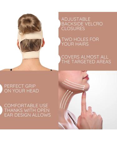 Face Slimmer Neck Chin Compression Bandage Strap - Double Chin Wrap Beige - Buy Online on GoSupps.com