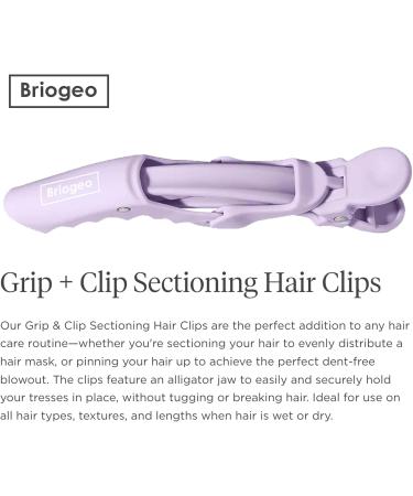 Briogeo Grip + Clip Sectioning Hair Clips - Alligator Jaw Design for Secure Hold - Non-Damaging Dent-Free Styling - Suitable for All Hair Types Textures and Lengths - Set of 4 - Buy Online on GoSupps.com