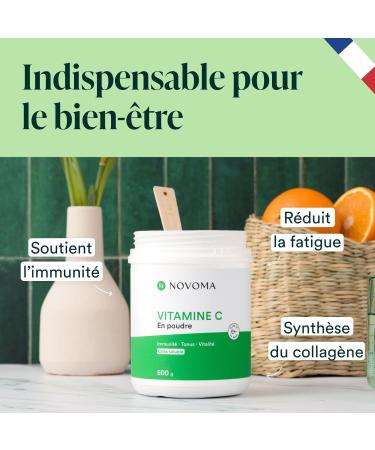 NOVOMA Vitamin C Pure Powder 500g 1000mg per dose L-Ascorbic Acid Ultra Fine Powder Powerful Antioxidant System I - Buy Online on GoSupps.com