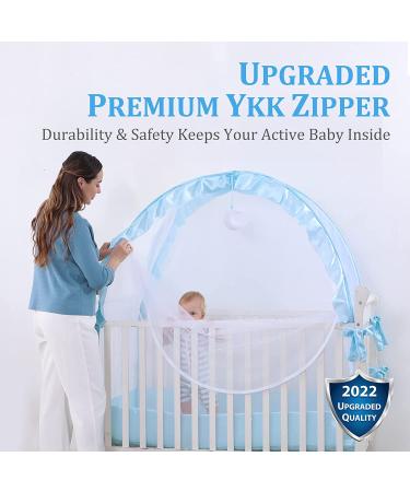Yola Hippo Baby Crib Tent  Upgraded Zipper and Mesh  Pop Up Crib Net Tent to Keep Baby from Climbing Out Baby Blue - Buy Online on GoSupps.com