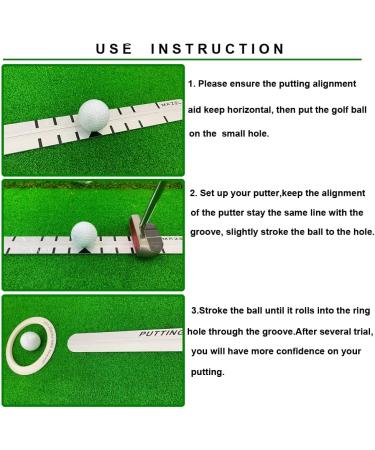 Mazel Golf Putting Alignment Rail Trainer for Precision Distance Control and Instant Feedback - Alloy Steel Putting Aid with Ring and Practice Ball - Buy Online on GoSupps.com