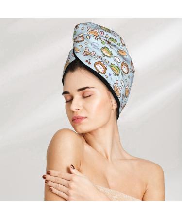 Cute Animal Face Microfiber Hair Towel | Soft Absorbent Hair Wrap for Women - Quick Dry Coral Velvet Cap for Long Curly & Thick Hair - Buy Online on GoSupps.com
