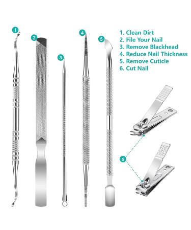 Professional 11Pcs Toenail Clippers Kit for Thick Nails - Stainless Steel, Ingrown Toenail Tool Set for Men & Women - Black - Buy Online on GoSupps.com