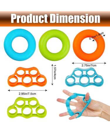 Hand Grip Strengthener 6 Pcs Different Resistance Levels Grip Strength Trainer Silicone Finger Exerciser for Relieving Wrist Pain Mallet Finger Carpal Tunnel Tendonitis Tennis Elbow - Buy Online on GoSupps.com