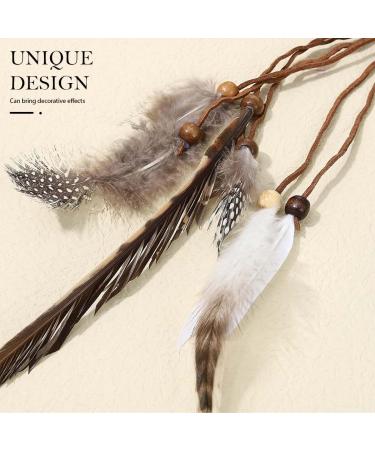 Zoestar Boho Feather Headband - Vintage Bronze Hippie Headdress & Festival Hair Jewelry for Women & Girls - Buy Online on GoSupps.com