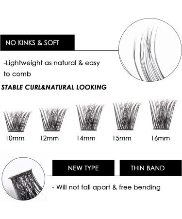 Cluster Lashes DIY Extension Kit with Bond & Seal | 144PCS Individual Lashes | Applicator Tool & Remover | C/D Curl, MIX Length 10-16MM | Super Hold | DM17 - Buy Online on GoSupps.com
