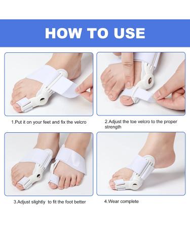 KOTALS Bunion Corrector Brace Splint Pads & Toe Separators - White (1 Pack) - Buy Online on GoSupps.com