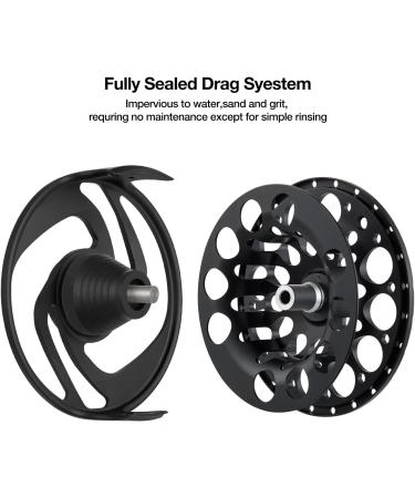 Piscifun Crest Fly Fishing Reel Large Arbor Fully Sealed Drag Saltwater CNC-machined Aluminum Alloy Fly Reel 5/6  7/8  9/10 (Green Black) Black Crest-3(7/8wt) - Buy Online on GoSupps.com