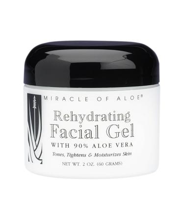 Aloe Vera Rehydrating Facial Gel for Dry Skin Natural Face Moisturizer with 90% Aloe Soothing Daily Gel for Men & Women Lightweight Travel Skincare Oil-Free Hydrating Formula 2 oz