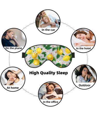 Lemon Pattern Oil Painting Eye Mask - Soft Sleep Blindfold with Elastic Strap for Travel & Night Comfort - Buy Online on GoSupps.com